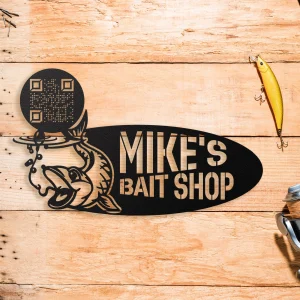 Bait store metal sign with QRcode 
